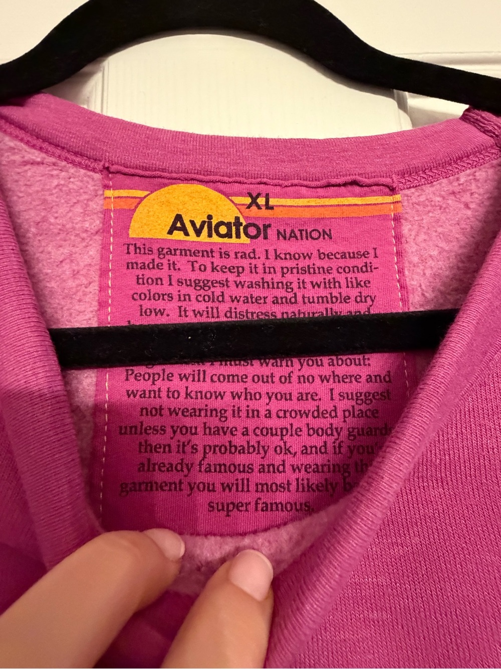 Aviator Nation Logo Crewneck Sweatshirt, XL - Picture 2 of 4